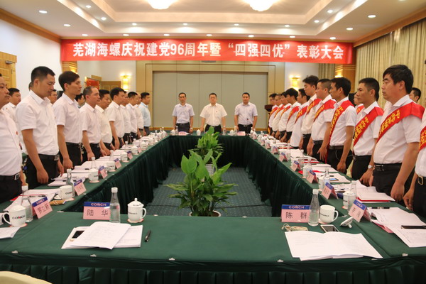 芜湖海螺隆重召开建党96周年暨七一表彰大...